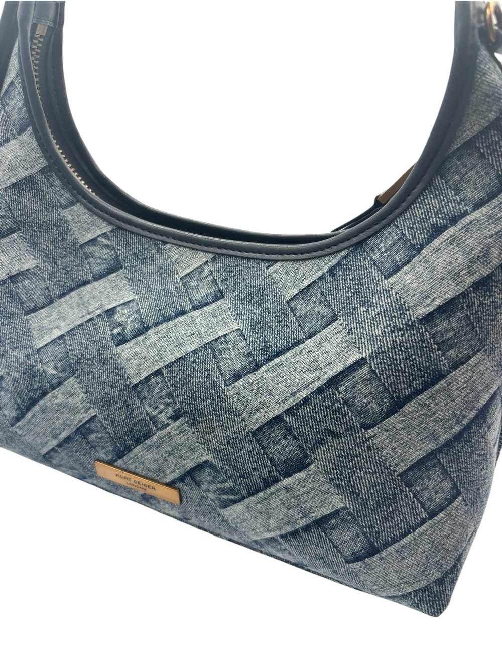 KURT GEIGER London Kensington Denim Weave Print Shoulder Bag w/ Dust Bag - Picture 10 of 16